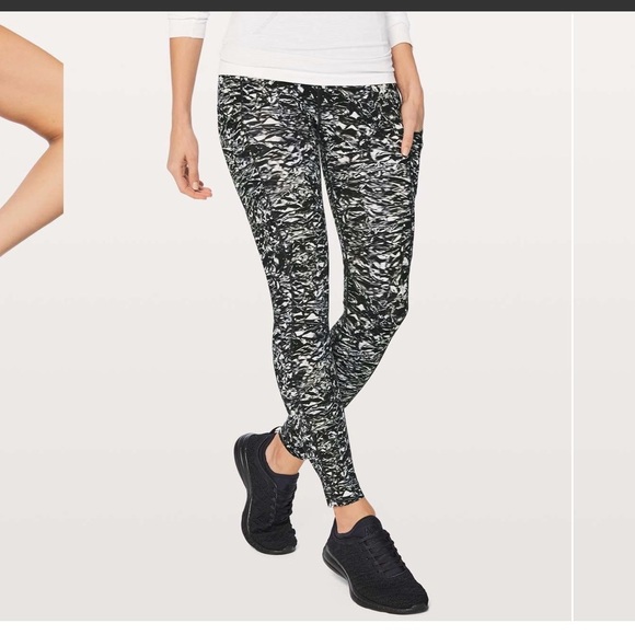 Lululemon Fast & Free 7/8 Tight II *Nulux 25" Liquid Platinum Alpine White Multi - Picture 1 of 14